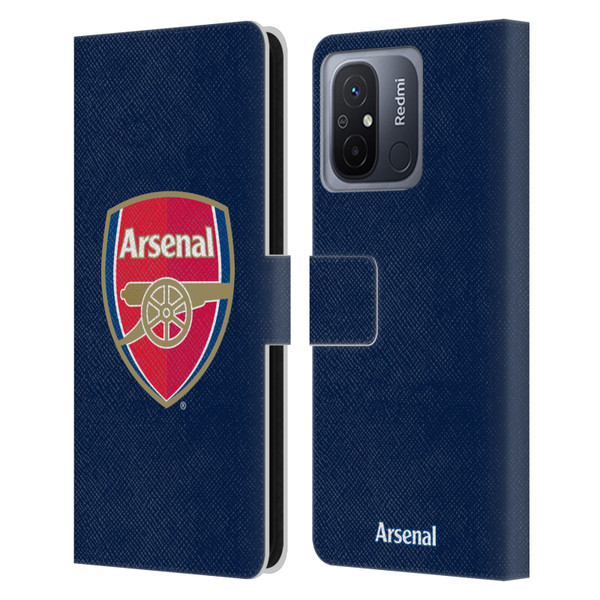 Arsenal FC Crest 2 Full Colour Blue Leather Book Wallet Case Cover For Xiaomi Redmi 12C