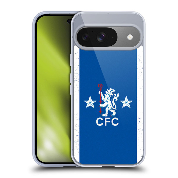 Chelsea Football Club Retro Kit and Stadium 1953 Crest Soft Gel Case for Google Pixel 9 / Pixel 9 Pro