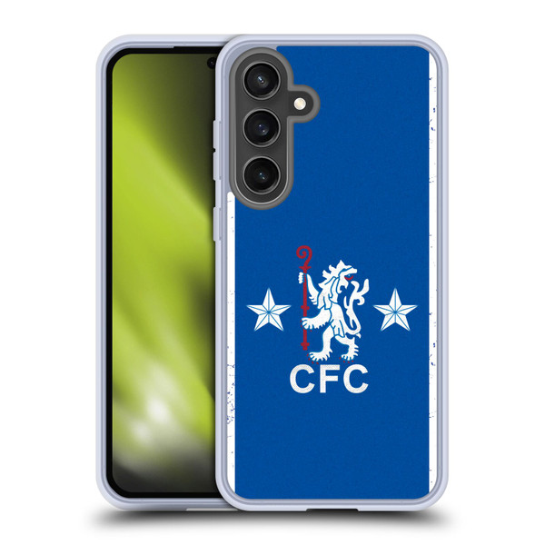 Chelsea Football Club Retro Kit and Stadium 1978 Home Soft Gel Case for Samsung Galaxy S24 FE