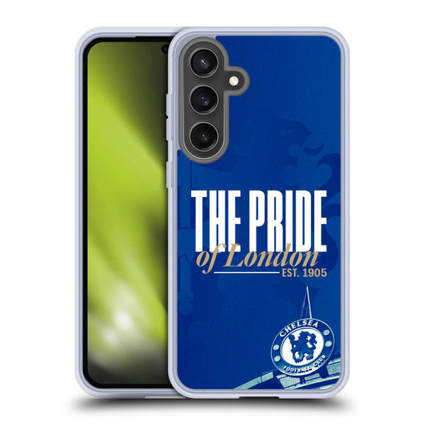 Chelsea Football Club Retro Kit and Stadium Pride Of London Soft Gel Case for Samsung Galaxy S24 FE