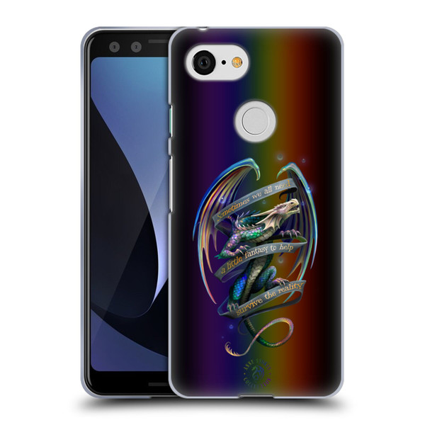Anne Stokes Dragon Fantasy Survive The Reality Soft Gel Case for Google Pixel 3
