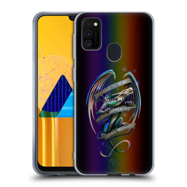 Anne Stokes Dragon Fantasy Survive The Reality Soft Gel Case for Samsung Galaxy M30s (2019)/M21 (2020)