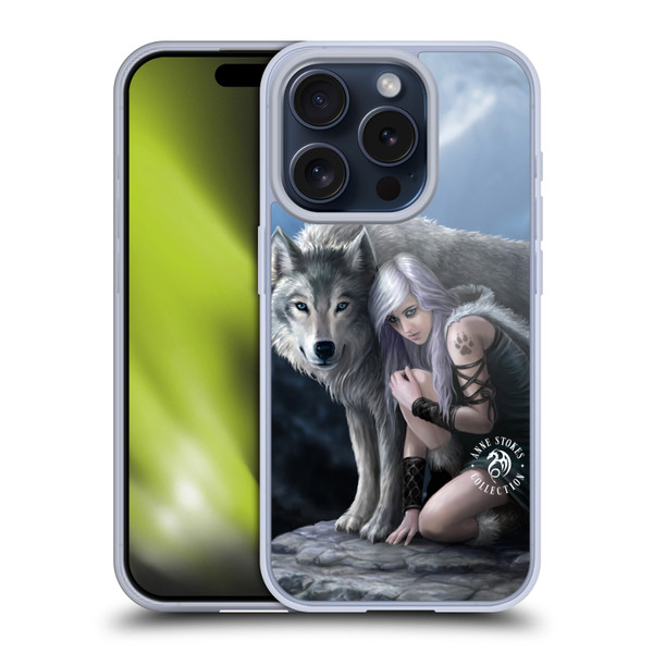 Anne Stokes Wolves Protector Soft Gel Case for Apple iPhone 15 Pro