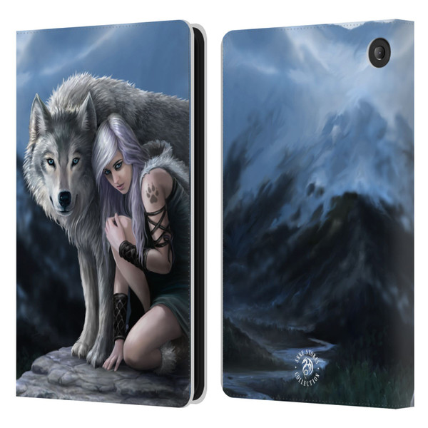 Anne Stokes Wolves Protector Leather Book Wallet Case Cover For Amazon Fire 7 2022