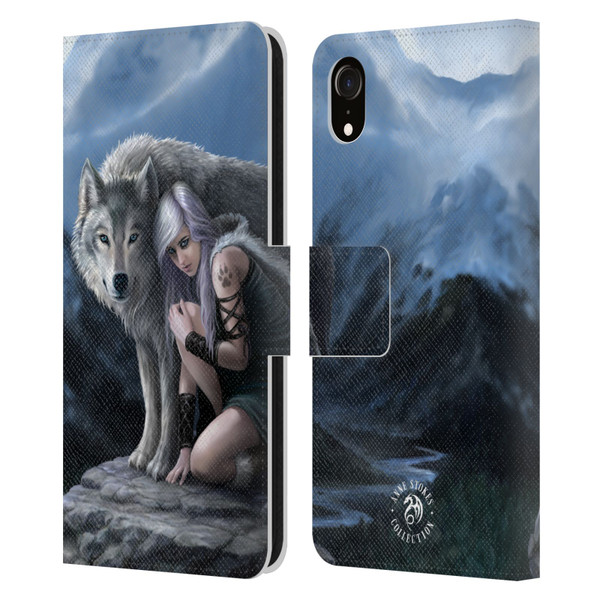 Anne Stokes Wolves Protector Leather Book Wallet Case Cover For Apple iPhone XR