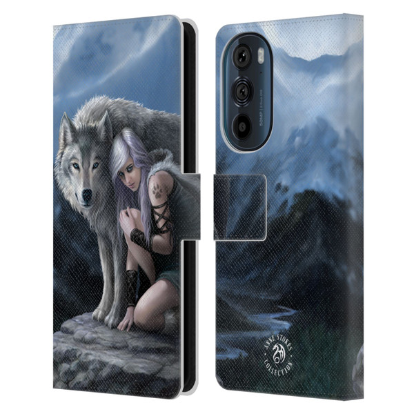 Anne Stokes Wolves Protector Leather Book Wallet Case Cover For Motorola Edge 30