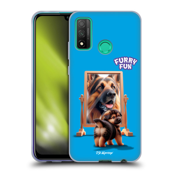 P.D. Moreno Furry Fun Artwork German Shepherd Mirror Soft Gel Case for Huawei P Smart (2020)