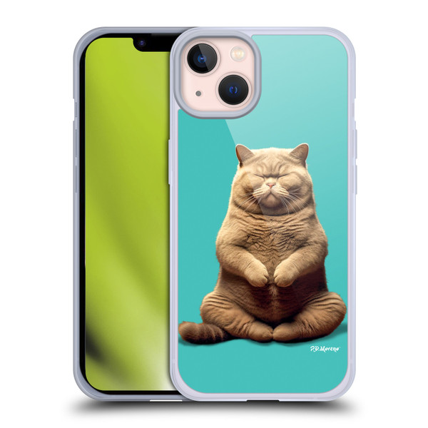 P.D. Moreno Furry Fun Artwork Sitting Cat Soft Gel Case for Apple iPhone 13