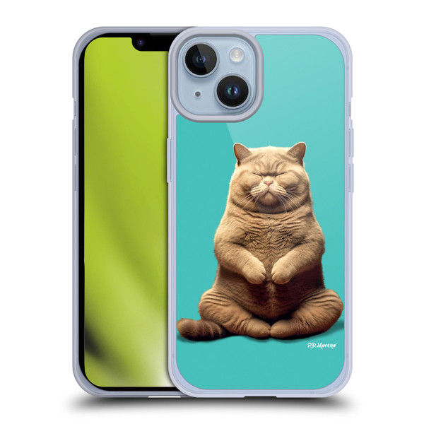 P.D. Moreno Furry Fun Artwork Sitting Cat Soft Gel Case for Apple iPhone 14