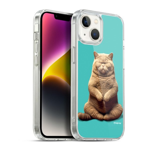 P.D. Moreno Furry Fun Artwork Sitting Cat Soft Gel Case for Apple iPhone 14