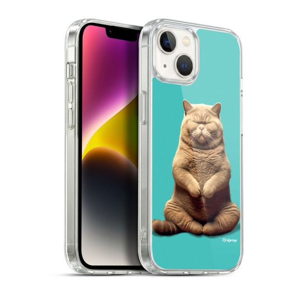 P.D. Moreno Furry Fun Artwork Sitting Cat Soft Gel Case for Apple iPhone 14 Plus & MagSafe
