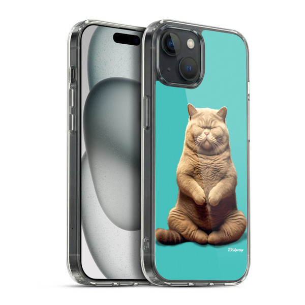 P.D. Moreno Furry Fun Artwork Sitting Cat Soft Gel Case for Apple iPhone 15 Plus & MagSafe