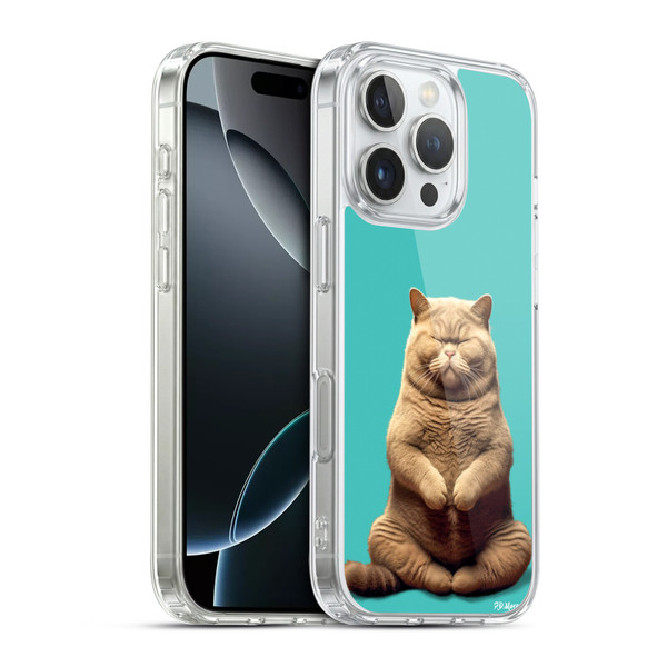 P.D. Moreno Furry Fun Artwork Sitting Cat Soft Gel Case for Apple iPhone 16 Pro & MagSafe