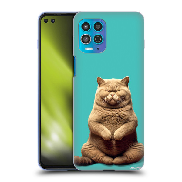 P.D. Moreno Furry Fun Artwork Sitting Cat Soft Gel Case for Motorola Moto G100