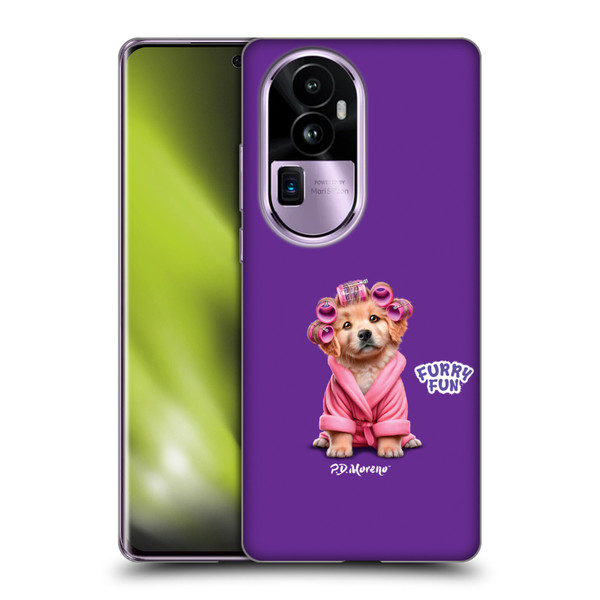 P.D. Moreno Furry Fun Artwork Puppy With Curlers Soft Gel Case for OPPO Reno10 Pro+