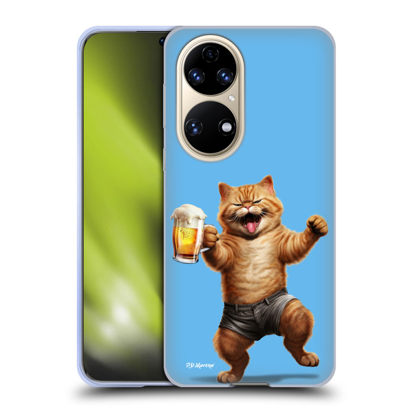 P.D. Moreno Furry Fun Artwork Cat Beer Soft Gel Case for Huawei P50