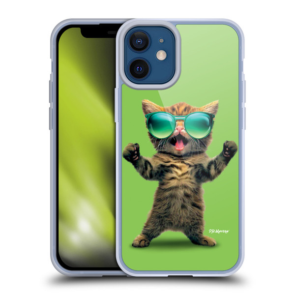 P.D. Moreno Furry Fun Artwork Cat Sunglasses Soft Gel Case for Apple iPhone 12 Mini