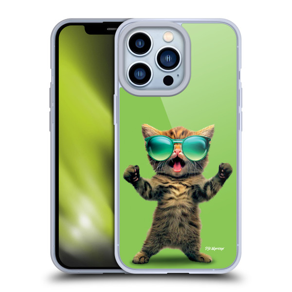 P.D. Moreno Furry Fun Artwork Cat Sunglasses Soft Gel Case for Apple iPhone 13 Pro
