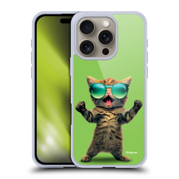 P.D. Moreno Furry Fun Artwork Cat Sunglasses Soft Gel Case for Apple iPhone 16 Pro