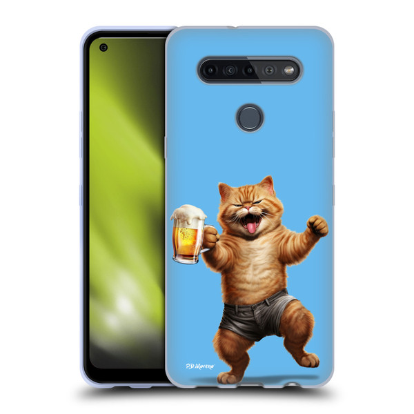 P.D. Moreno Furry Fun Artwork Cat Beer Soft Gel Case for LG K51S
