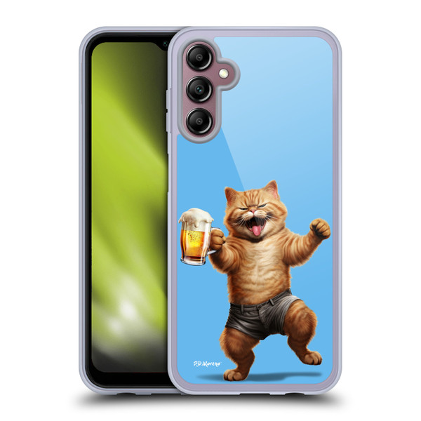 P.D. Moreno Furry Fun Artwork Cat Beer Soft Gel Case for Samsung Galaxy A14 5G