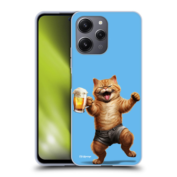 P.D. Moreno Furry Fun Artwork Cat Beer Soft Gel Case for Xiaomi Redmi 12