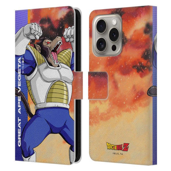 Dragon Ball Z Saiyan Arc Characters Great Ape Vegeta Leather Book Wallet Case Cover For Apple iPhone 16 Pro