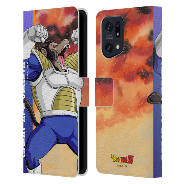 Dragon Ball Z Saiyan Arc Characters Great Ape Vegeta Leather Book Wallet Case Cover For OPPO Find X5