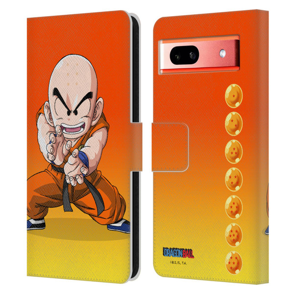 Dragon Ball Characters Krillin Leather Book Wallet Case Cover For Google Pixel 7a