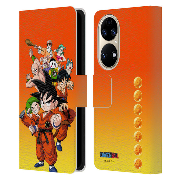 Dragon Ball Characters Group Leather Book Wallet Case Cover For Huawei P50