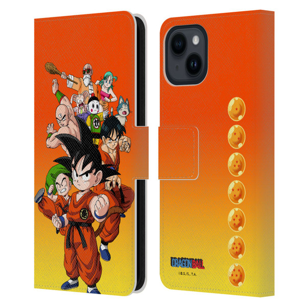 Dragon Ball Characters Group Leather Book Wallet Case Cover For Apple iPhone 15
