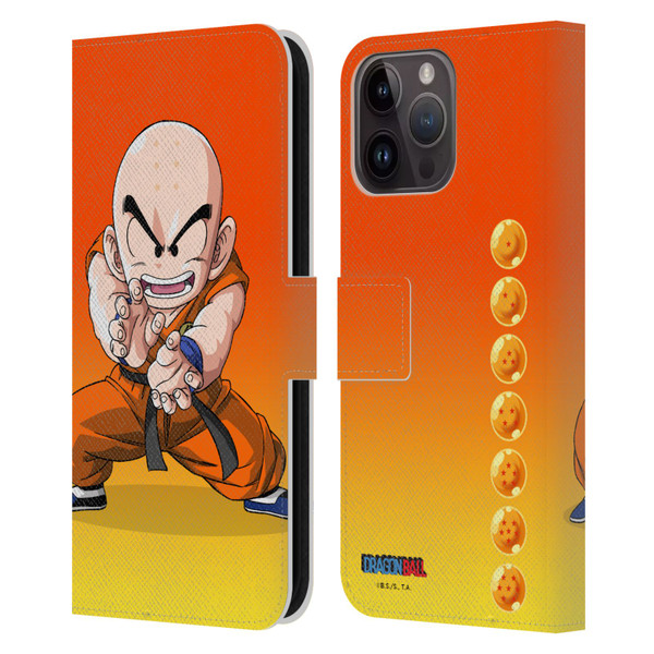 Dragon Ball Characters Krillin Leather Book Wallet Case Cover For Apple iPhone 15 Pro Max