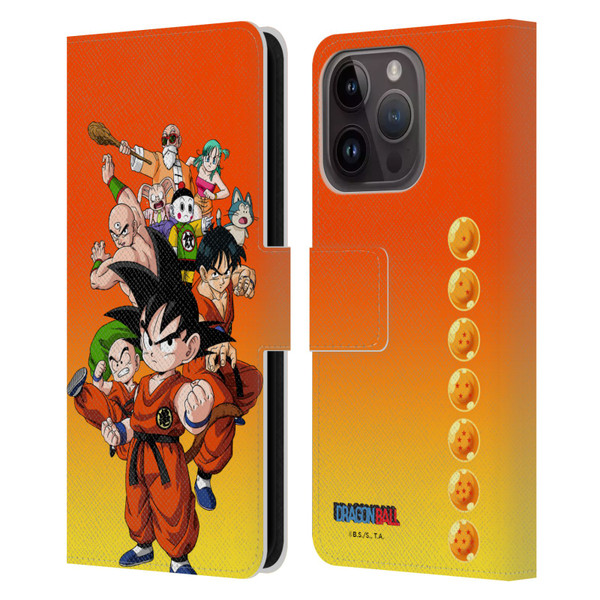 Dragon Ball Characters Group Leather Book Wallet Case Cover For Apple iPhone 15 Pro