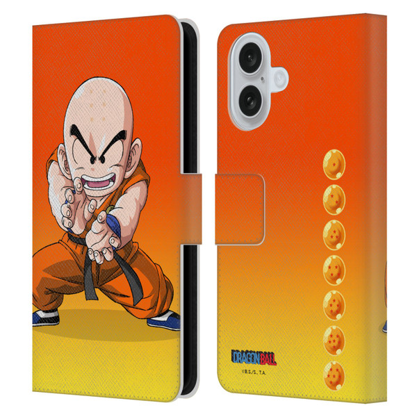 Dragon Ball Characters Krillin Leather Book Wallet Case Cover For Apple iPhone 16