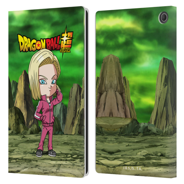 Dragon Ball Super Characters Android 18 Leather Book Wallet Case Cover For Amazon Fire Max 11 2023