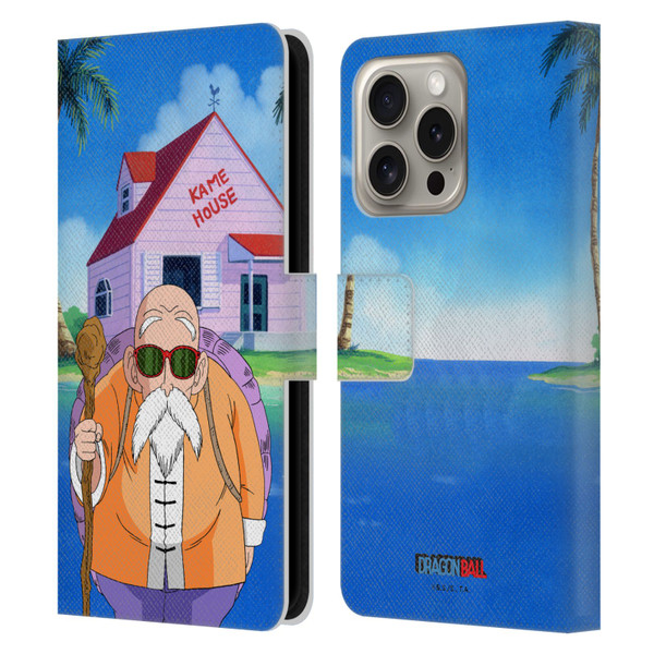 Dragon Ball Characters Master Roshi Leather Book Wallet Case Cover For Apple iPhone 16 Pro