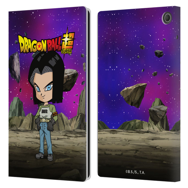 Dragon Ball Super Characters Android 17 Leather Book Wallet Case Cover For Amazon Fire Max 11 2023