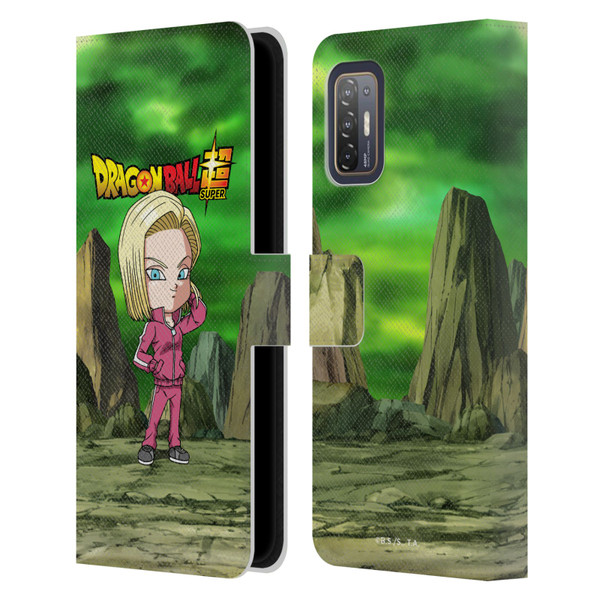 Dragon Ball Super Characters Android 18 Leather Book Wallet Case Cover For HTC Desire 21 Pro 5G