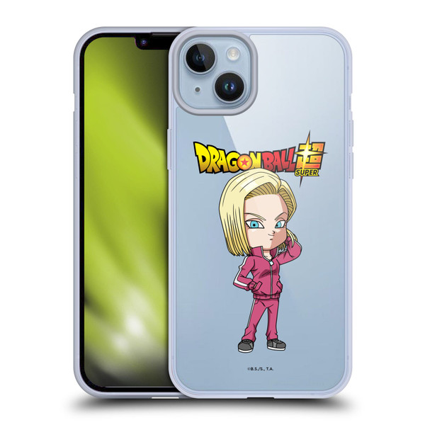 Dragon Ball Super Characters Android 18 Soft Gel Case for Apple iPhone 14 Plus
