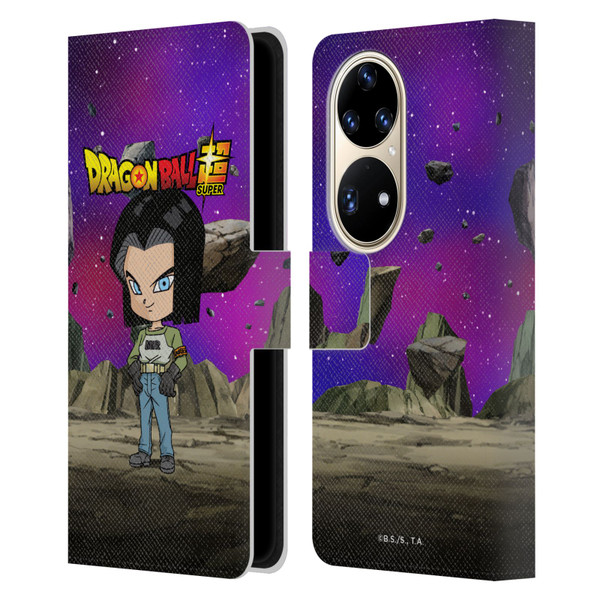 Dragon Ball Super Characters Android 17 Leather Book Wallet Case Cover For Huawei P50 Pro