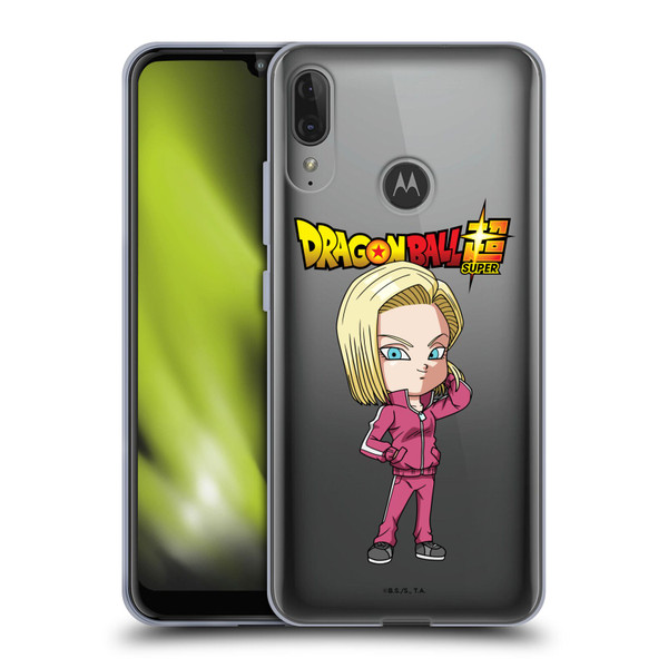 Dragon Ball Super Characters Android 18 Soft Gel Case for Motorola Moto E6 Plus