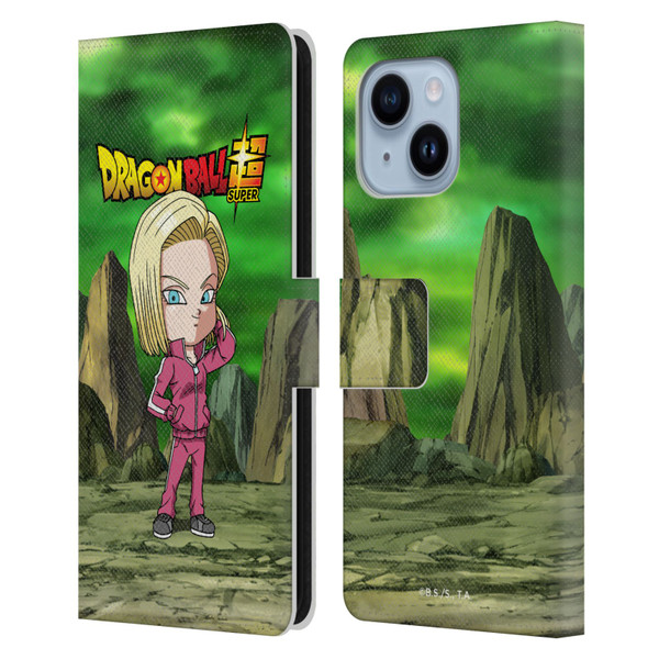 Dragon Ball Super Characters Android 18 Leather Book Wallet Case Cover For Apple iPhone 14 Plus