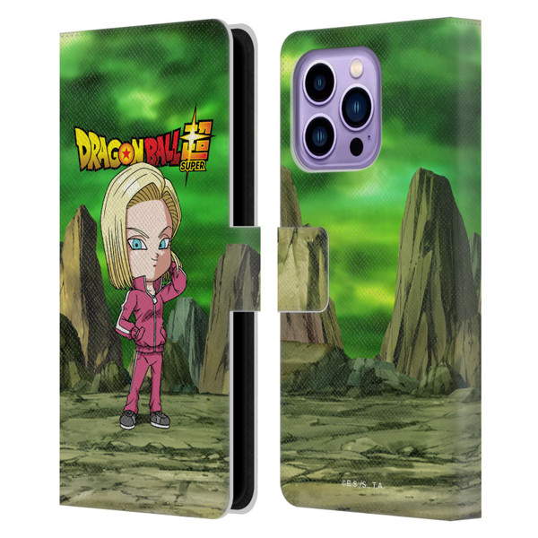 Dragon Ball Super Characters Android 18 Leather Book Wallet Case Cover For Apple iPhone 14 Pro Max