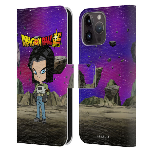 Dragon Ball Super Characters Android 17 Leather Book Wallet Case Cover For Apple iPhone 15 Pro Max