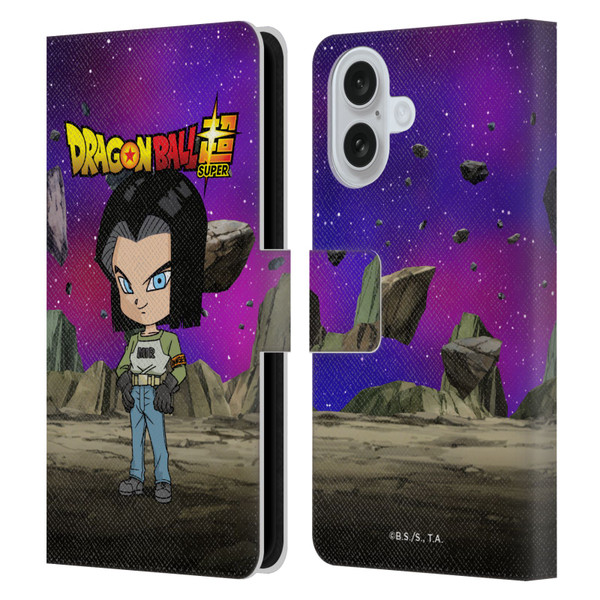 Dragon Ball Super Characters Android 17 Leather Book Wallet Case Cover For Apple iPhone 16