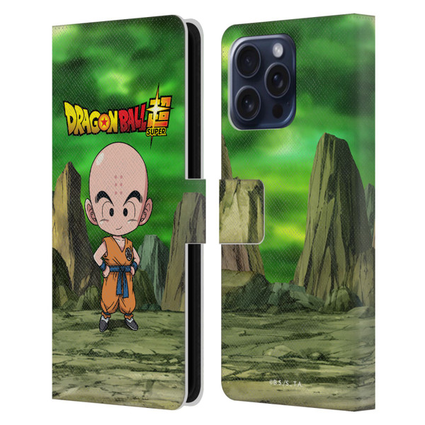 Dragon Ball Super Characters Krillin Leather Book Wallet Case Cover For Apple iPhone 16 Pro Max