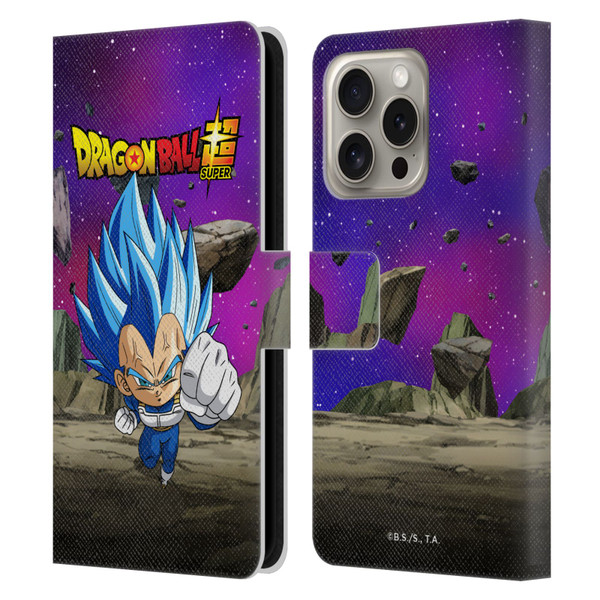 Dragon Ball Super Characters SSGSS Evolved Vegeta Leather Book Wallet Case Cover For Apple iPhone 16 Pro