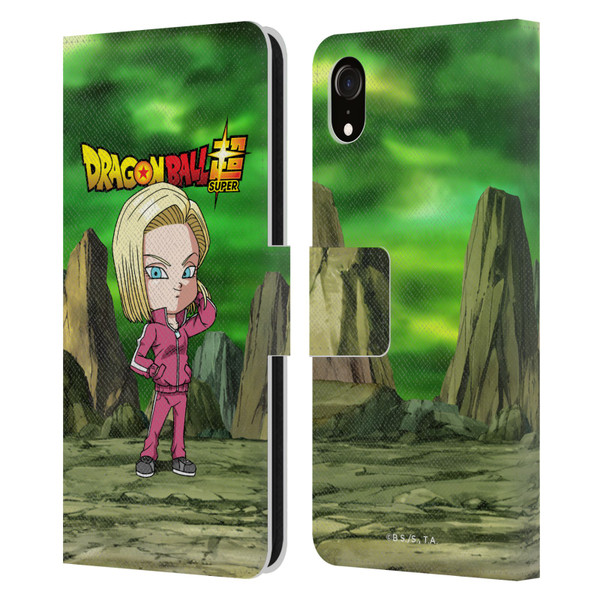 Dragon Ball Super Characters Android 18 Leather Book Wallet Case Cover For Apple iPhone XR