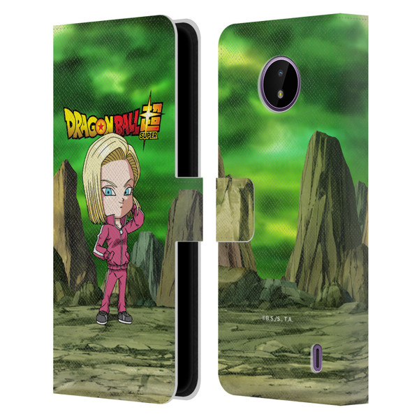 Dragon Ball Super Characters Android 18 Leather Book Wallet Case Cover For Nokia C10 / C20