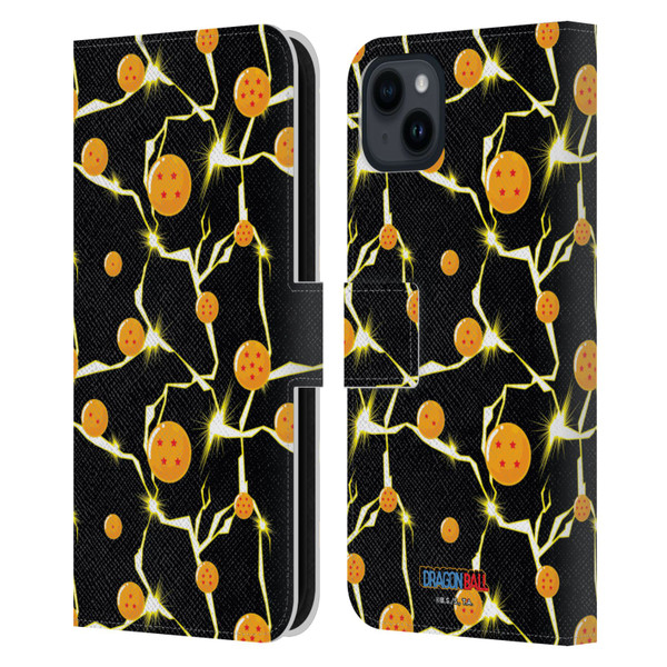 Dragon Ball Iconic Pattern Leather Book Wallet Case Cover For Apple iPhone 15 Plus